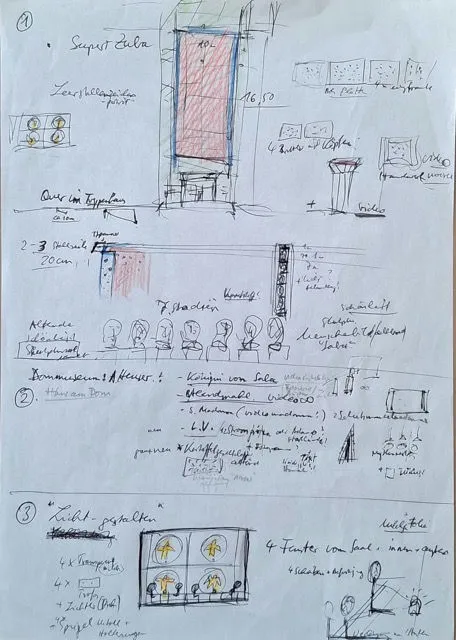 Entwurf für Austellung im Dommuseum Frankfurt