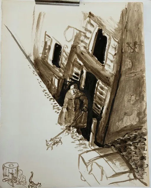 Alter mit Hund in Montpellier